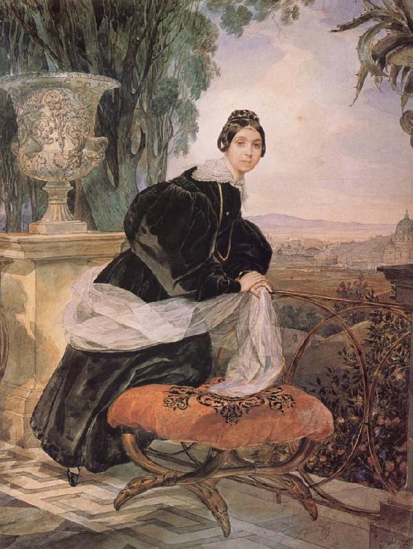 Karl Briullov Princess yelizaveta Saltykova on a balcony oil painting image